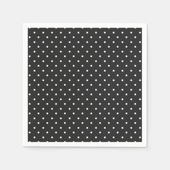 Servilleta De Papel Seamless black and white polka dot pattern  (Anverso)