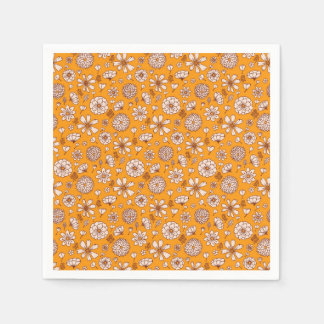 Servilleta De Papel Seamless Floral pattern orange