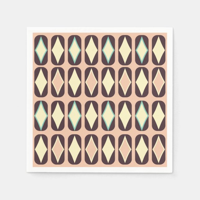 Servilleta De Papel Seamless geometric pattern in dark brown leaf  (Anverso)