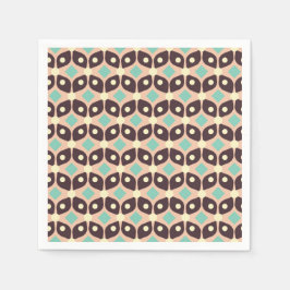 Servilleta De Papel Seamless geometric pattern in dark brown leaf 