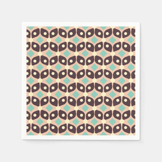 Servilleta De Papel Seamless geometric pattern in dark brown leaf  (Anverso)
