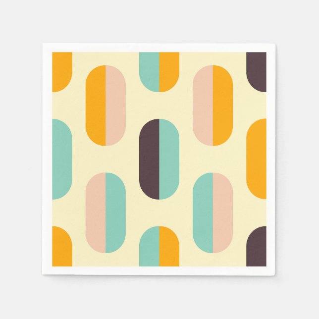 Servilleta De Papel Seamless geometric pattern in retro vibes (Anverso)