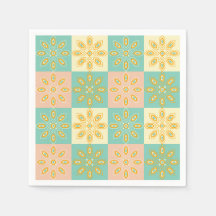 Seamless pattern with geometric floral motifs