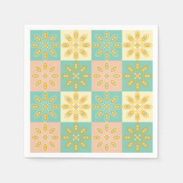 Servilleta De Papel Seamless pattern with geometric floral motifs