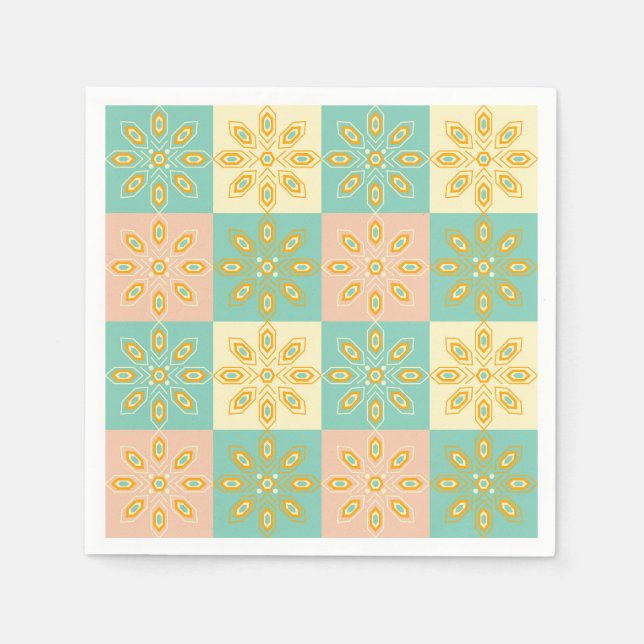 Servilleta De Papel Seamless pattern with geometric floral motifs (Anverso)