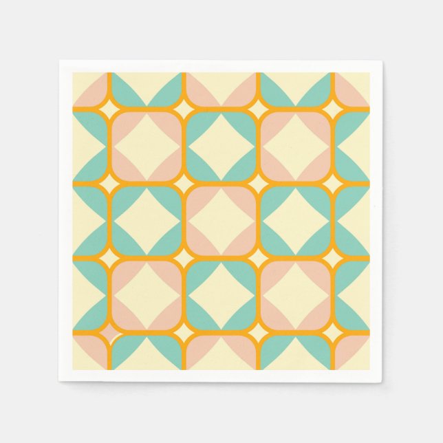 Servilleta De Papel Seamless retro pattern with rounded squares (Anverso)