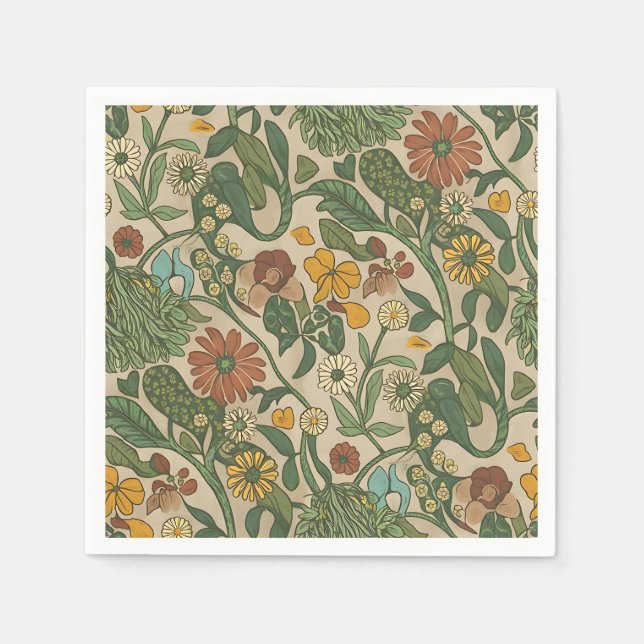 Servilleta De Papel Seamless vintage botanical pattern  (Anverso)