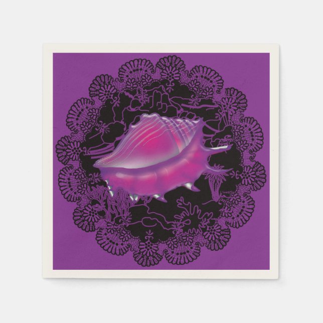 Servilleta De Papel Seashell Purple (Anverso)