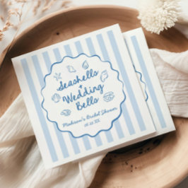 Servilleta De Papel Seashells and Wedding Bells Coastal Bridal Shower