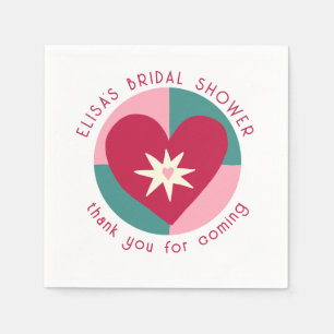 Servilleta De Papel Seaside Soiree Bridal Shower Cute Heart PERSONALIZ