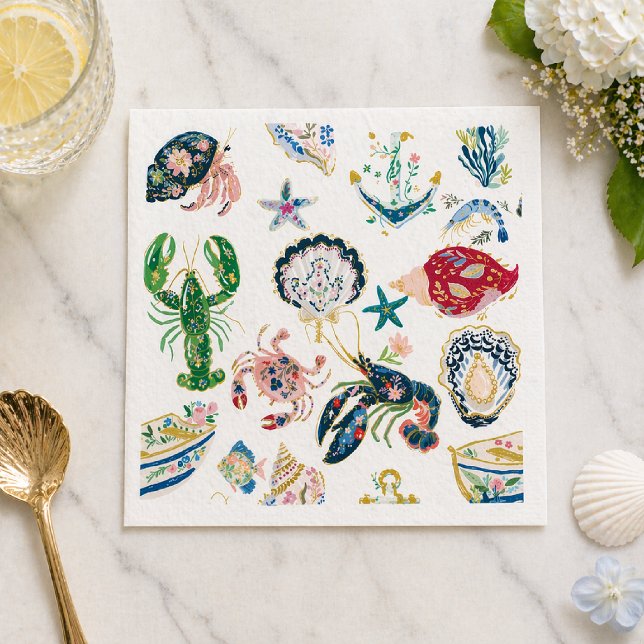 Servilleta De Papel Seaside Soirée Coastal Pattern (Subido por el creador)