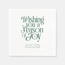 Servilleta De Papel Season of Joy Holiday Napkins Personalized