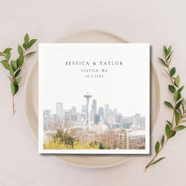 Servilleta De Papel Seattle Boda Personalizado Cocktail Napkins