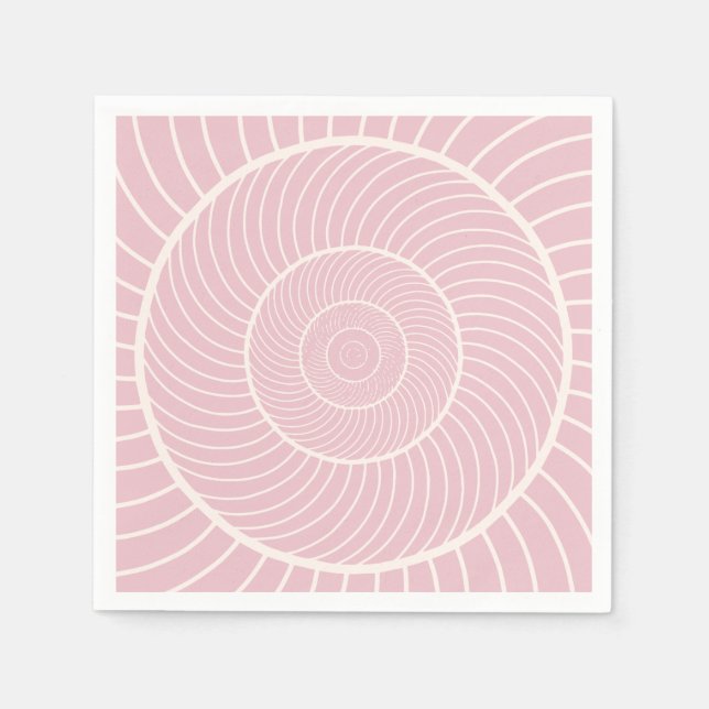 Servilleta De Papel Secuencia fibonacci de caracol de crema rosa pálid (Anverso)
