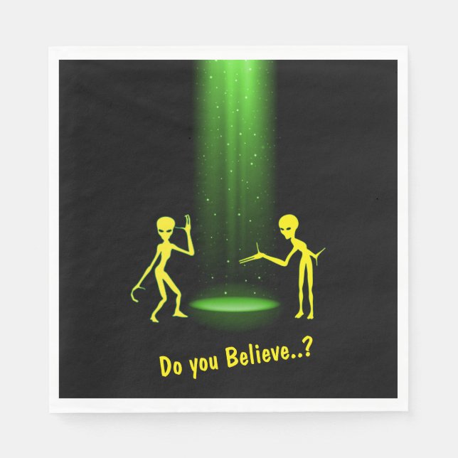 Servilleta De Papel Secuestro Alienigena OVNI 👽 ¿Crees? (Anverso)