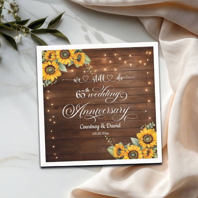 Servilleta De Papel Seguimos Haciendo 65° Aniversario Boda De Las Luce (Subido por el creador)