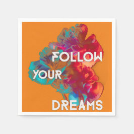Servilleta De Papel Seguir tus citas de sueños Flores de colores