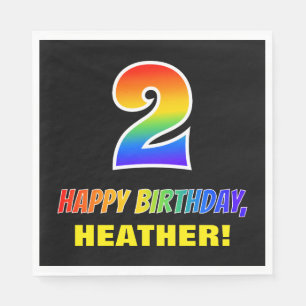 Servilleta De Papel Segundo cumpleaños: audaz, divertido, simple, arco