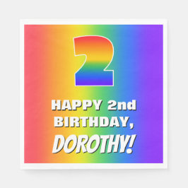 Servilleta De Papel Segundo cumpleaños: Colorido, divertido patrón arc