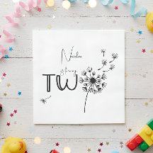 Segundo cumpleaños de Dandelion monocromático