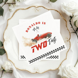 Servilleta De Papel Segundo cumpleaños de la foto de dos autos de carr