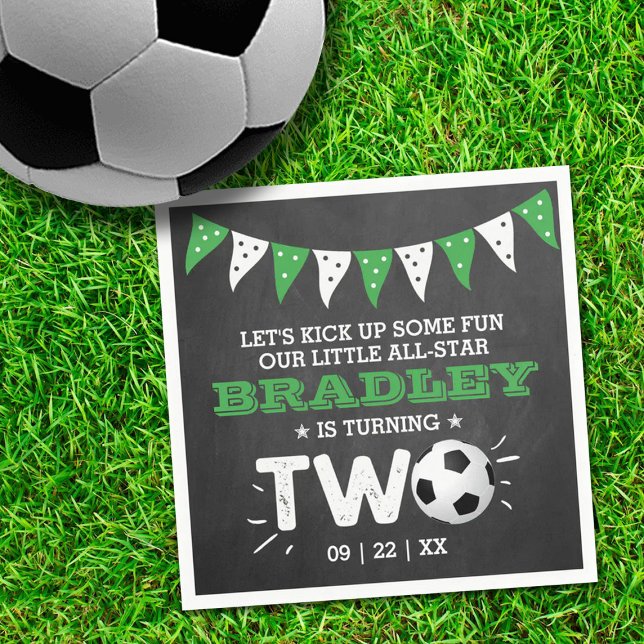 Servilleta De Papel Segundo cumpleaños de la pelota de fútbol de toda  (Subido por el creador)