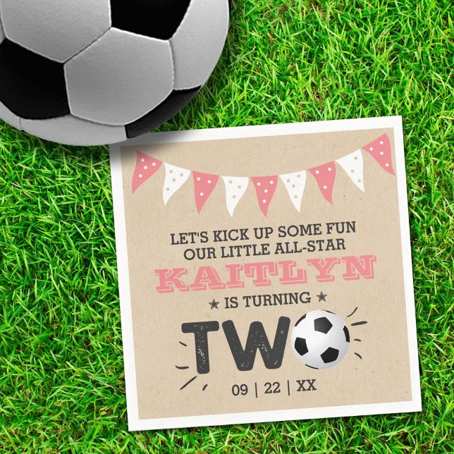 Servilleta De Papel Segundo cumpleaños de la pelota de fútbol de toda  (Subido por el creador)