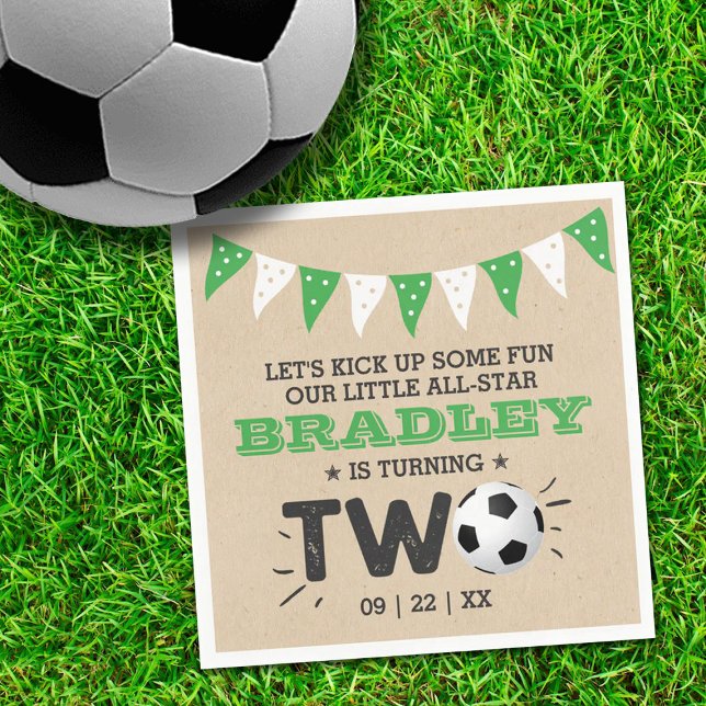 Servilleta De Papel Segundo cumpleaños de la pelota de fútbol de toda  (Subido por el creador)