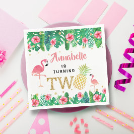 Servilleta De Papel Segundo cumpleaños de los Chicas de Summer Beach L