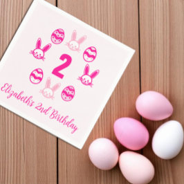 Servilleta De Papel Segundo cumpleaños de Pascua Rosa