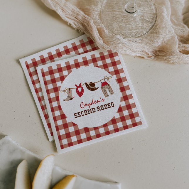 Servilleta De Papel Segundo cumpleaños de Rodeo Occidental Cowboy (Subido por el creador)