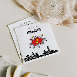 Servilleta De Papel Segundo cumpleaños de superhéroe dinámico