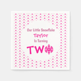 Servilleta De Papel Segundo cumpleaños del pequeño copo de nieve