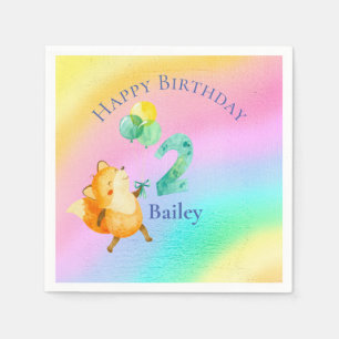 Servilleta De Papel Segundo nombre personalizado de cumpleaños: globos