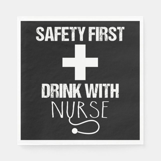 Servilleta De Papel Seguridad Primer Bebida Con Enfermero (Anverso)