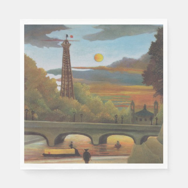 Servilleta De Papel Seine & Eiffel Tower in the Sunset (París, Francia (Anverso)