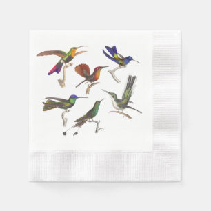 Servilleta De Papel Seis colibríes hermosos
