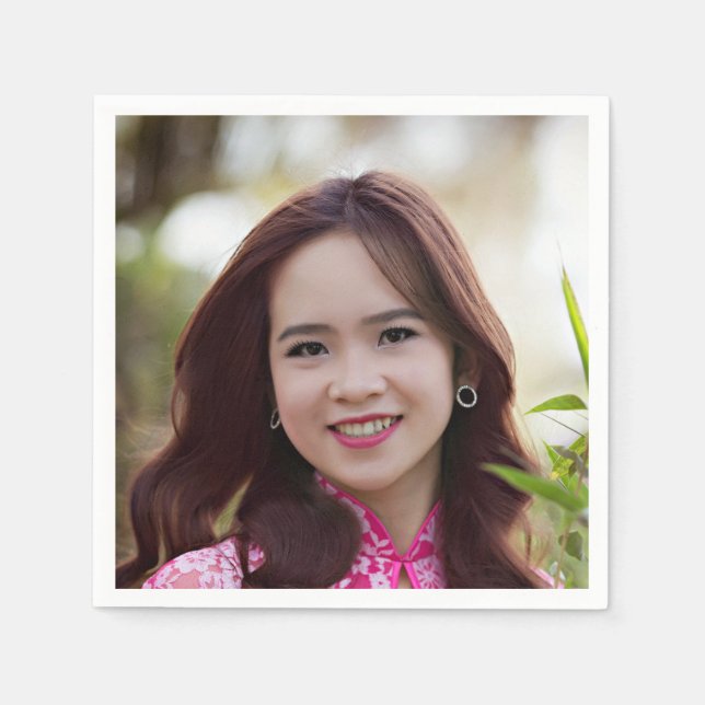 Servilleta De Papel Selfie Photo Face | Fiesta divertido (Anverso)