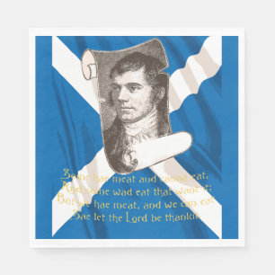 Servilleta De Papel Selkirk Grace Burns Night Cita y Saltire