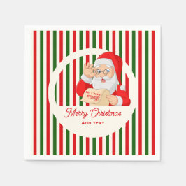 Servilleta De Papel Sellado por Santa Nice List No Peeking Navidades