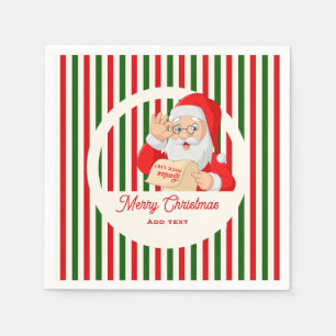 Servilleta De Papel Sellado por Santa Nice List No Peeking Navidades