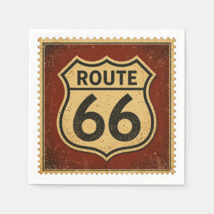 Servilleta De Papel Sello de escudo de la autopista Ruta 66 Vintage Am