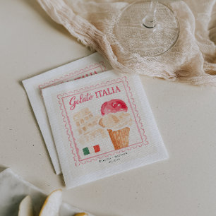 Servilleta De Papel Sello de Gelato Italia Bar de Bodas Italiano