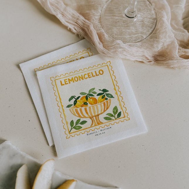 Servilleta De Papel Sello Limoncello | Bar de Boda Italiano (Subido por el creador)