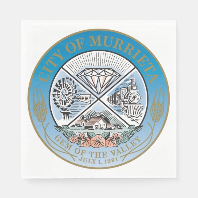 Servilleta De Papel Sello urbano de Murrieta (California) (Anverso)