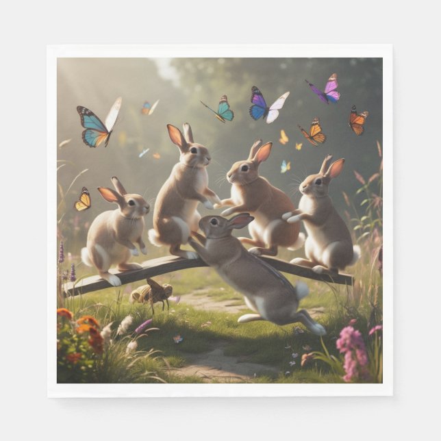 Servilleta De Papel Selva de conejo (Anverso)