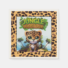 Servilleta De Papel Selva leopardo de selva silvestre y tres 🐆 de Fie