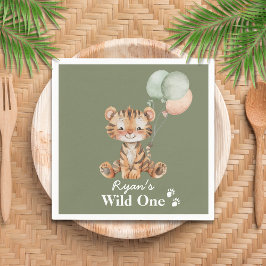 Servilleta De Papel Selva Safari Personalizada Animal Salvaje Un Fiest
