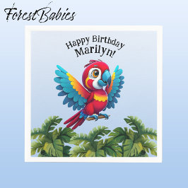 Servilleta De Papel Selva tropical Selva Macaw Safari Parrot Bird