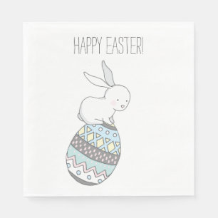 Servilleta De Papel Semana Santa! Conejo lindo en un huevo de Pascua